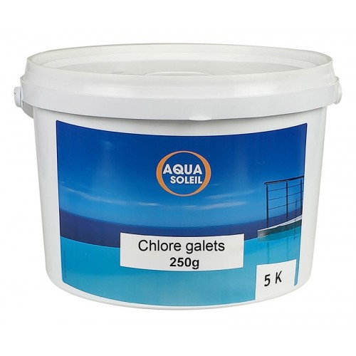 Chlore longue dure ECO - galet de 250 g - seau de 5 kgs